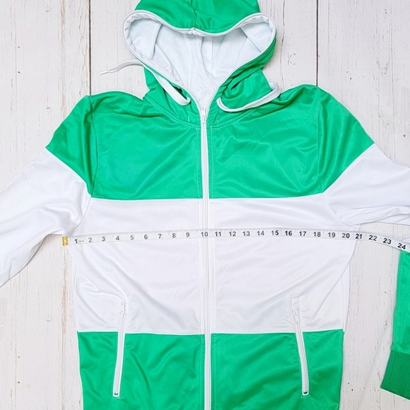 H&M Men's Green & White Zip Up Track Jacket - Picture 9 of 12